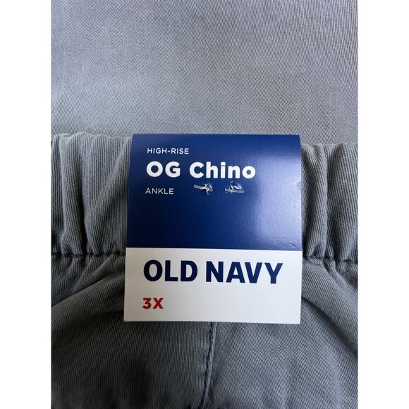 Old Navy Pants OG Chino Women's Plus Size 3X High Rise Straight Gray NWT - Picture 1 of 6